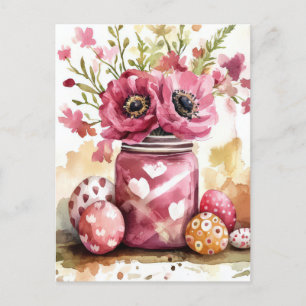Carte postale d'Aquarell Oster avec oeufs de Pâque