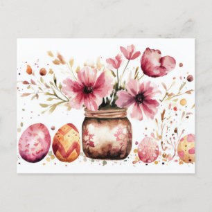 Carte postale d'Aquarell Oster avec oeufs de Pâque