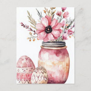 Carte postale d'Aquarell Oster avec oeufs de Pâque