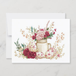 Carte postale d'Aquarell Oster avec oeufs de Pâque