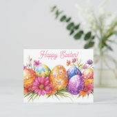 Carte postale d'Aquarell Oster colorée avec fleurs (Debout devant)