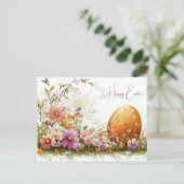 Carte postale d'Aquarell Oster colorée avec fleurs (Debout devant)