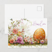 Carte postale d'Aquarell Oster colorée avec fleurs (Devant / Derrière)