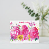 Carte postale d'Aquarell Oster colorée avec fleurs (Debout devant)