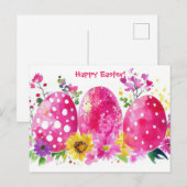 Carte postale d'Aquarell Oster colorée avec fleurs (Devant / Derrière)