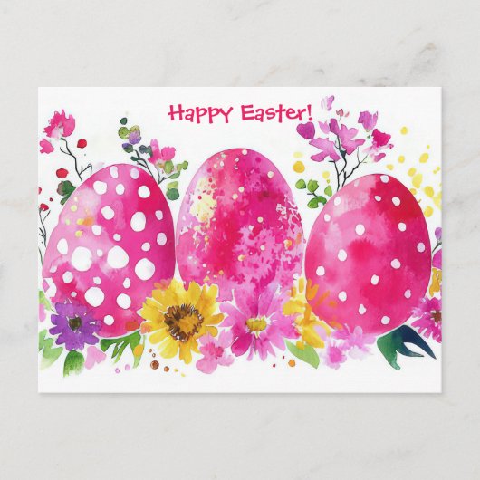 Carte postale d'Aquarell Oster colorée avec fleurs (Devant)