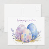 Carte postale d'Aquarell Oster colorée avec fleurs (Devant / Derrière)