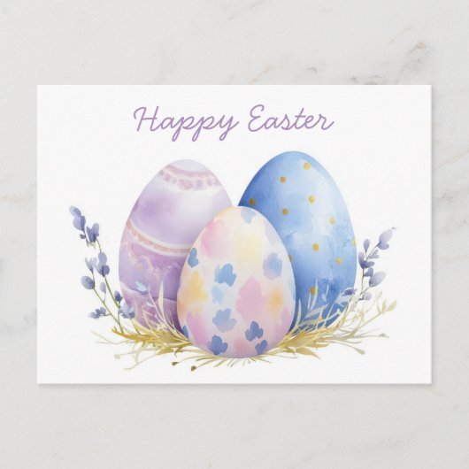Carte postale d'Aquarell Oster colorée avec fleurs (Devant)