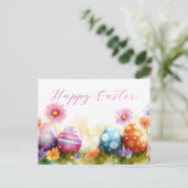 Carte postale d'Aquarell Oster colorée avec fleurs (Debout devant)