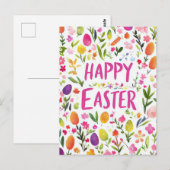Carte postale d'Aquarell Oster colorée avec fleurs (Devant / Derrière)