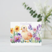Carte postale d'Aquarell Oster colorée avec fleurs (Debout devant)