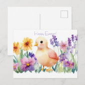Carte postale d'Aquarell Oster colorée avec fleurs (Devant / Derrière)