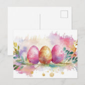 Carte postale d'Aquarell Oster colorée avec fleurs (Devant / Derrière)