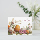 Carte postale d'Aquarell Oster colorée avec fleurs (Debout devant)