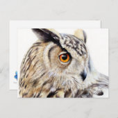 Carte postale d'aquarelle de l'aigle eurasien (Devant / Derrière)