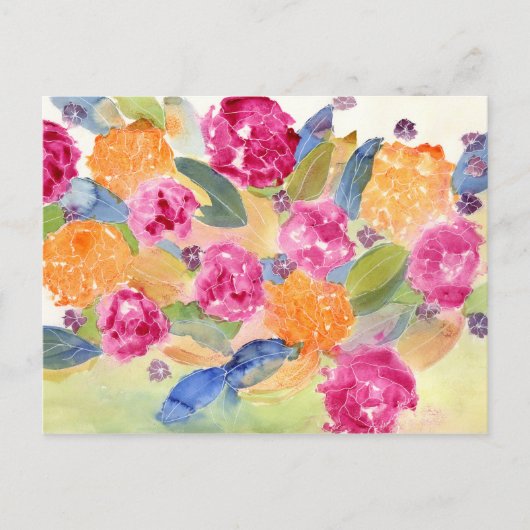 Carte postale d'aquarelle florale (Devant)