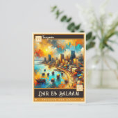 Carte Postale Dar es Salaam, Tanzanie | Peinture Vintage (Debout devant)