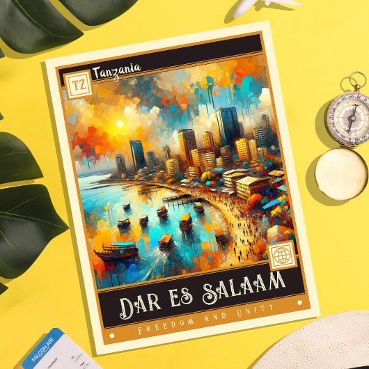 Carte Postale Dar es Salaam, Tanzanie | Peinture Vintage