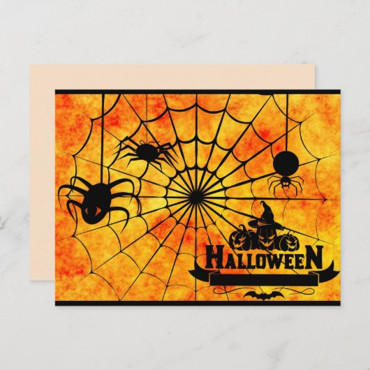 carte postale d'araignée halloween (Devant / Derrière)