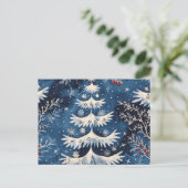 Carte postale d'arbre de Noël bleu blanc (Debout devant)