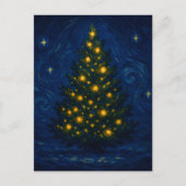 Carte postale d'arbre de Noël de style Van Gogh (Devant)