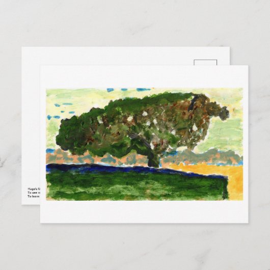 Carte postale d'arbre solitaire et paisible (Devant / Derrière)