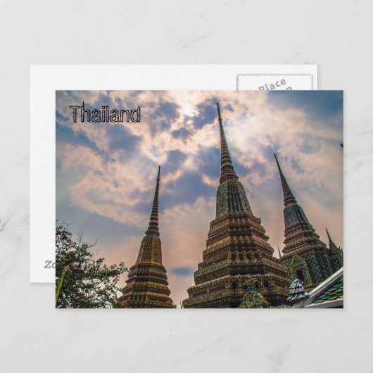 Carte postale d'architecture thaïe (Devant / Derrière)