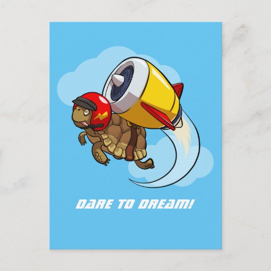 Carte Postale Daredevil Flying Tortoise avec un Jet Pack (Devant)