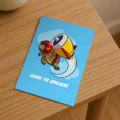 Carte Postale Daredevil Flying Tortoise avec un Jet Pack