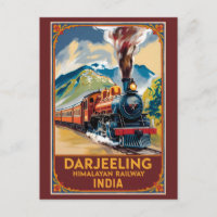 Darjeeling Inde Train Art de voyage à l'aquarelle 
