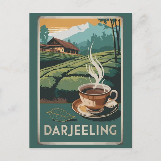 Carte Postale Darjeeling India Tea Travel Art Vintage (Devant)