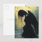 Carte Postale Dark Angel in Rain Fantasy (Devant / Derrière)