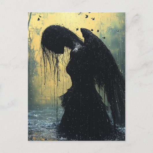 Carte Postale Dark Angel in Rain Fantasy (Devant)
