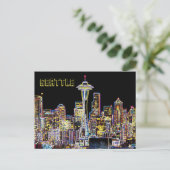 Carte Postale Dark be the Night - Luminous Seattle Skyline (Debout devant)