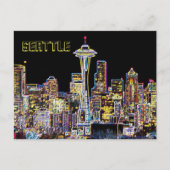 Carte Postale Dark be the Night - Luminous Seattle Skyline (Devant)