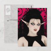 Carte postale Dark Diva gothique Vampire Art (Devant / Derrière)