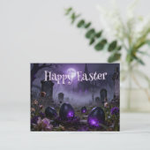 Carte Postale Dark Gothic Easter Scene with Glowing Eggs (Debout devant)