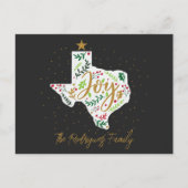 Carte Postale Dark Grey Joy Feuilles de vacances Texas Shape (Devant)