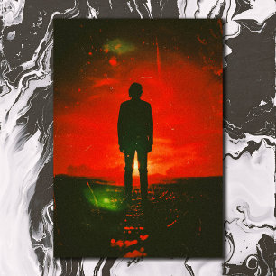 Carte Postale Dark Mystery Horror Man debout dans le champ