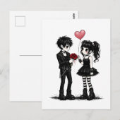 Carte Postale Dark Romance Goth Valentine Postcard (Devant / Derrière)