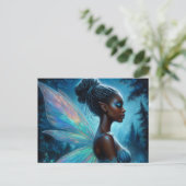 Carte Postale Dark-Skinned Fairy With Pointy Ears At Night (Debout devant)