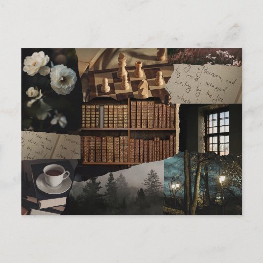 Carte Postale Dark / soft academia scrapbook collage (Devant)