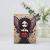 Carte postale Dark Valentine Fairy Red Heart (Debout devant)