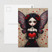 Carte postale Dark Valentine Fairy Red Heart (Devant / Derrière)