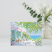 Carte postale d'art à l'aquarelle sur la côte (Debout devant)