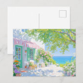 Carte postale d'art à l'aquarelle sur la côte (Devant / Derrière)