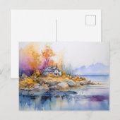 Carte postale d'art à l'encre d'alcool Cabane rust (Devant / Derrière)
