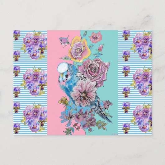 Carte postale d'art à rayures bleues pastel de per (Devant)