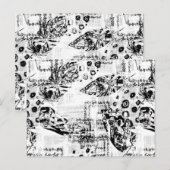 Carte postale d'art abstrait noir et blanc moderne (Devant / Derrière)