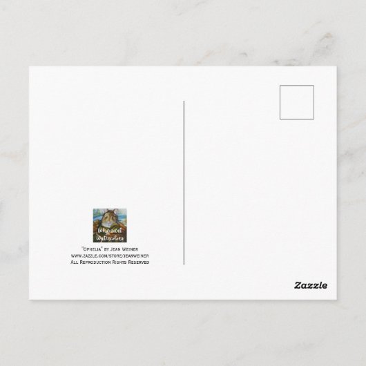 Carte postale d'art aquarelle Chat siamois Collier (Dos)